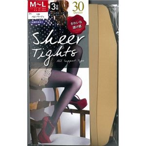 (まとめ買い)関東ナイロン 薄地タイツ 30デニール ベビーベージュ M-L 3足組×6セット