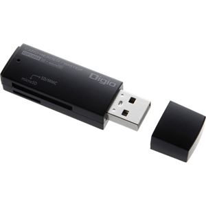 （まとめ買い）Digio2 USB2.0 SD/microSD専用カードリーダー・ライター CRW-SD42NBK ブラック×4セット