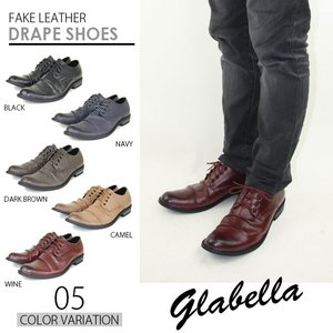 【glabella】5色 メンズ カジュアル　ドレープ【ブラック Lサイズ】