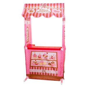 【お店屋さんごっこ】ままごとキッズテントのドーナツ屋さん リボンドーナツショップ カウンターテーブルセット なりたいナ!キッズシリーズ