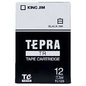 テプラ TRテープカートリッジ 白ラベル 12mm (黒文字)