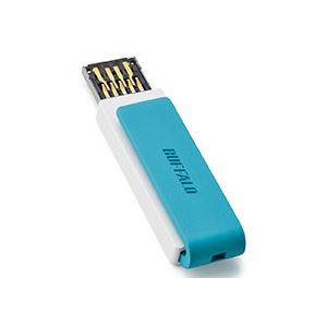 キャップレスデザイン USB3.0用 USBメモリー 4GB ターコイズ