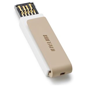 キャップレスデザイン USB3.0用 USBメモリー 16GB ブラウン