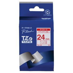 TZeテープ（ラミネートテープ） ピータッチ専用テープ 白（赤文字） 24mm
