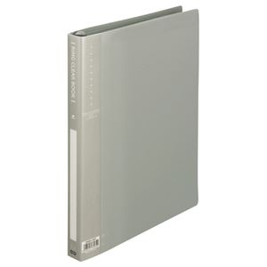 （まとめ）TANOSEE リングクリヤーブック A4タテ 30穴 10ポケット 30枚収容 グレー 10冊