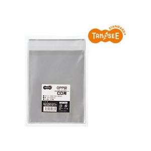 （まとめ）TANOSEE OPP袋 CD用フタ・テープ付 130×155+40mm 100枚入×10パック