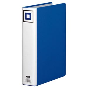 （まとめ）TANOSEE 両開きパイプ式ファイルV A4タテ 50mmとじ 青 10冊