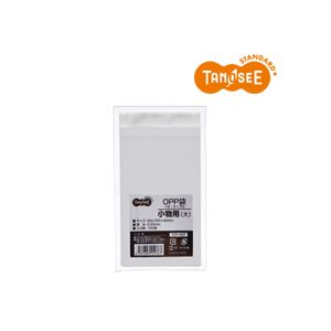 （まとめ）TANOSEE OPP袋 小物用（大）フタ・テープ付 80×120+40mm 100枚入×5パック