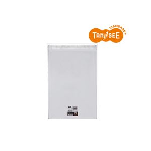 (まとめ)TANOSEE OPP袋 A3用フタ・テープ付 310×430+40mm 100枚入×10パック
