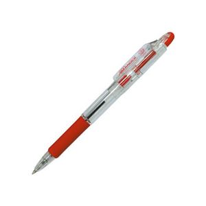 (まとめ)ノック式油性ボールペン ジムノック 0.7mm 赤 100本