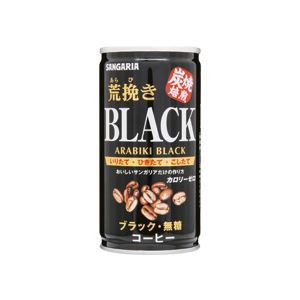 （まとめ）荒挽き 炭焼焙煎 BLACK 185g缶 30本入×3ケース