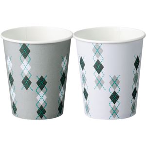(まとめ)TANOSEE オリジナルデザイン紙コップ argyle 150ml 100個入×5パック