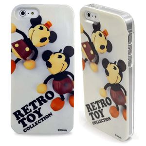 カスタムカバー iPhone 5 スライド式 Disneyレトロ（ホワイト）