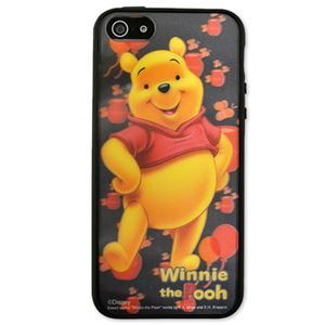 レンチキュラーケース iPhone 5s／5 ディズニー BLACK（プー）
