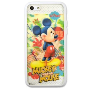 レンチキュラーケース iPhone 5c ディズニー WHITE（ミッキー）