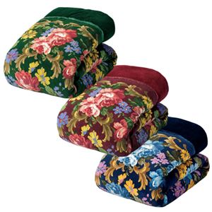 あったかふっくら5層構造毛布セット 【1: シングルサイズ/3色組(ブルー(青)/ワイン/グリーン(緑))】 厚手