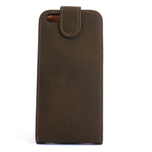 aglowDESIGN　iPhone5/5s　縦開きスエードレザー　ダークブラウン