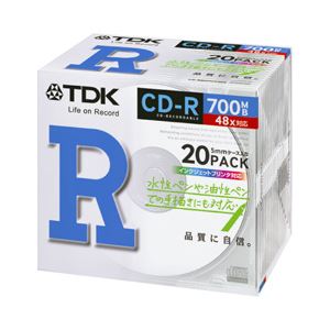 TDK CD-R 700MB ホワイトレーベル 個別ケース 20枚入