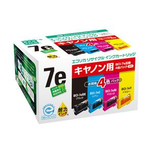 キヤノンプリンター対応 エコリカ リサイクルインクカートリッジ 対応純正カートリッジ型番：BCI-7e／4MP 色：ブラック 単位：1個