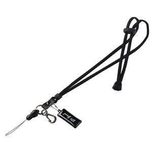 サンワサプライ ネックストラップ（丸紐、ブラック） DG-ST8BK