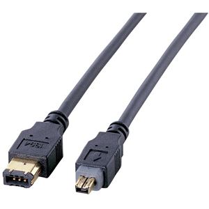 サンワサプライ IEEE1394ケーブル（6pin-4pin・ブラック・1m） KB-1346-1BK