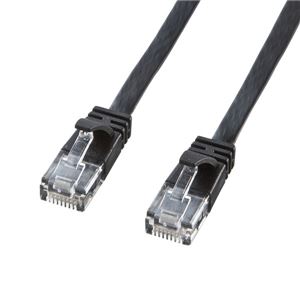 サンワサプライ カテゴリ6フラットクロスケーブル KB-FL6-05BKC