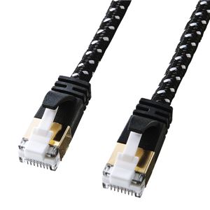 サンワサプライ つめ折れ防止カテゴリ7細径メッシュLANケーブル KB-T7ME-02BKW