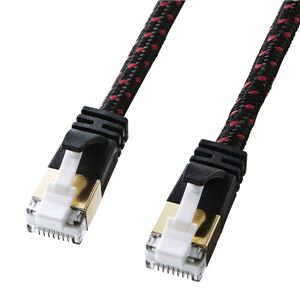 サンワサプライ つめ折れ防止カテゴリ7細径メッシュLANケーブル KB-T7ME-05BKR