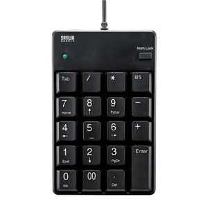 サンワサプライ USB2.0ハブ付テンキー NT-17UH2BK