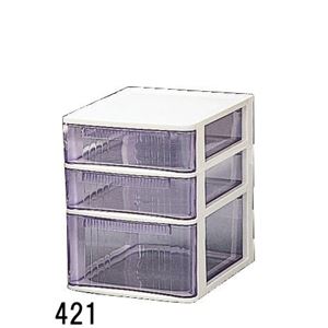 クリアテーブルチェスト ホワイト／クリアブルー TQ-A421