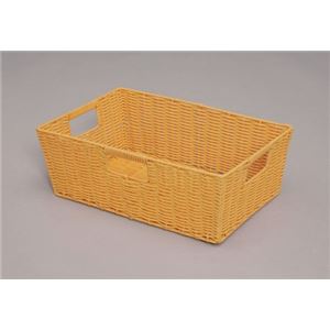 カラー編みバスケット（浅型） オレンジ KAB-38