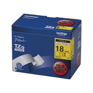 ブラザー ピータッチ用テープカートリッジ お買い得バリューパック ラミネートテープ 8m 5巻入 TZe-641V 黄 黒文字 5巻(1巻8m)