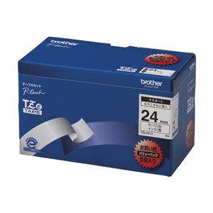 ブラザー ピータッチ用テープカートリッジ お買い得バリューパック ラミネートテープ 8m 5巻入 TZe-251V 白 黒文字 5巻（1巻8m）