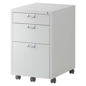 アイリスチトセ 3段キャビネット PDK-450-W ホワイト 1台