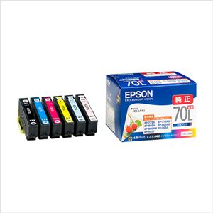 エプソン インクジェットカートリッジ IC6CL70L 【インク色：6色パック（増量）】 1セット