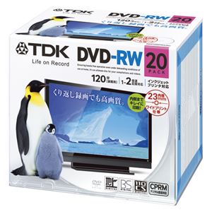 TDK Life on Record 録画用 DVD-RW 1-2倍速対応 DRW120DPWA20U 20枚