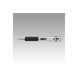 シヤチハタ ネームペン ネームペンキャップレスS（スライド式／ソフトグリップ） TKS-AUS1 シルバー 【インク色：黒】 1本