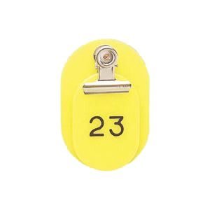 クラウン 親子札 2枚1組・スチロール製 CR-OY50-Y 黄 50組1セット