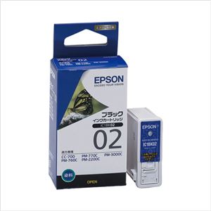 エプソン インクジェットカートリッジ IC1BK02 【インク色：ブラック】 1個
