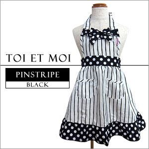 toi et moi ワンピエプロン BKピンストライプ SS