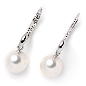 【鑑別書付】あこや真珠 オーロラ花珠真珠ピアス パールピアス 8.0mm珠 K14金ホワイトゴールド