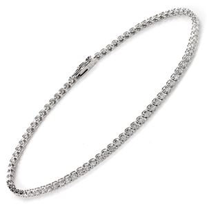 【鑑別書付】K18金ホワイトゴールド 天然ダイヤモンド テニスブレスレット 合計81石 1.0ct 4本爪