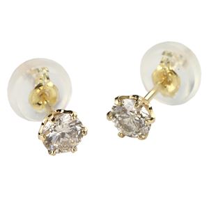 K18イエローゴールド 天然ダイヤモンドピアス 0.2CT