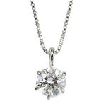ダイヤモンドペンダント/ネックレス 一粒 プラチナ Pt900 0.5ct ダイヤネックレス 6本爪 Dカラー SI2 Excellent エクセレント 鑑定書付き
