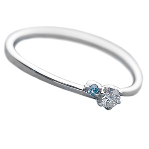 【鑑別書付】プラチナPT950　天然ダイヤリング　ダイヤ0.05ct　アイスブルーダイヤ0.01ct　ハート&キューピット（H&C） 10号　Hアップ　SIアップ　V字モチーフ