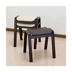 天然木曲げ木スタッキングチェア BRIO〔ブリオ〕 2脚組 チェアー 椅子 木製 レッド(布) ナチュラルフレーム