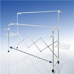 アルミ伸縮物干し ビエント・イエナ ワイド(幅120~210cm) 物干し 物干しスタンド 室内 室内物干し布団干し折りたたみキャスター