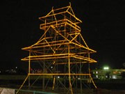 「大津城」を明かりで復元－「大津まちなか食と灯りの祭」の一環で
