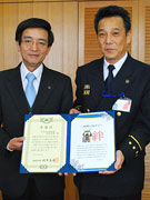 緊急消防援助隊・奈良県隊に宮城県知事から感謝状