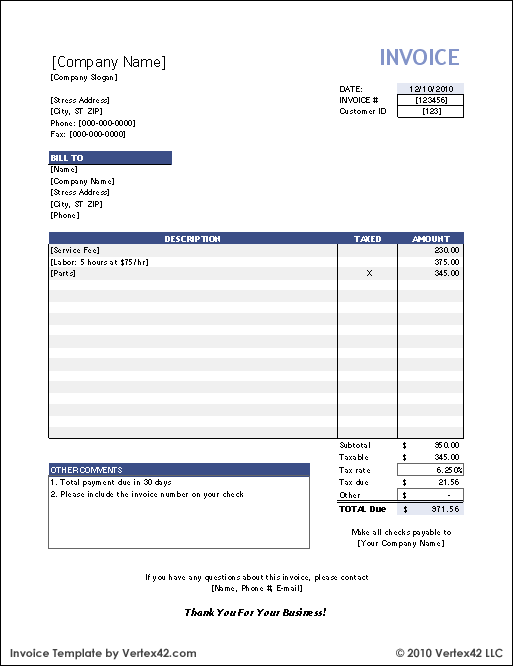 Download the Free Invoice Template for.